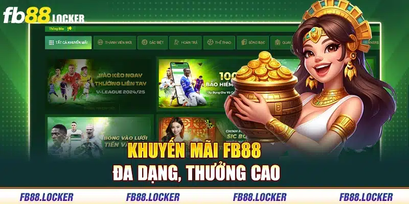 Khuyến mãi FB88 đa dạng, thưởng cao